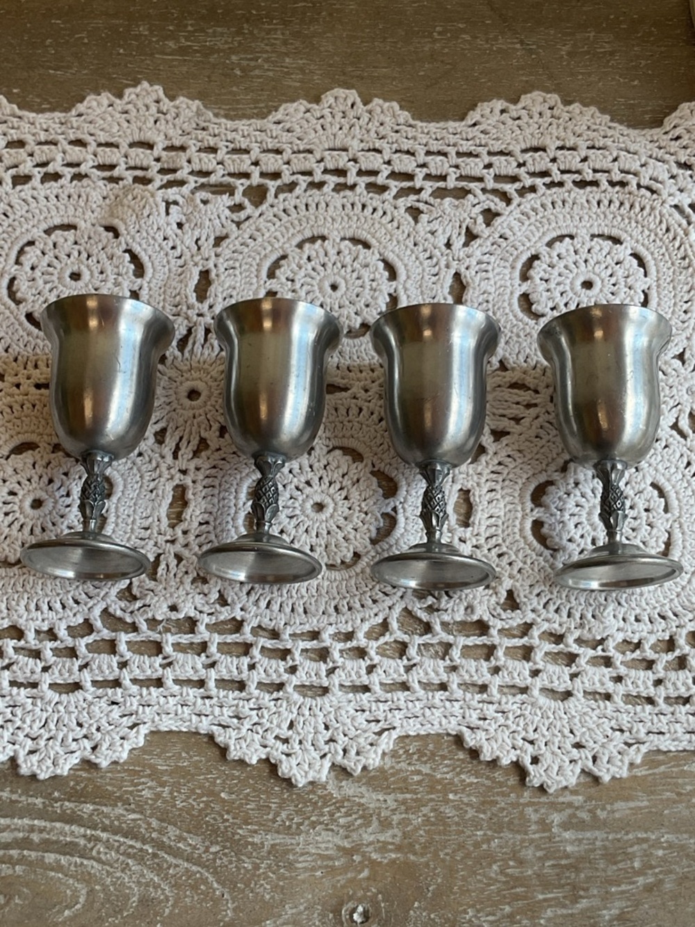 Vintage Revere Pewter cordial glasses- Set of 4